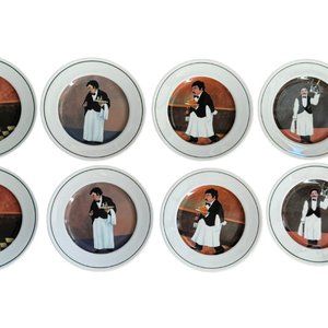 Vintage Williams-Sonoma ‘Sommelier’ Set of 6 - 8” plates Designed by Guy Buffet